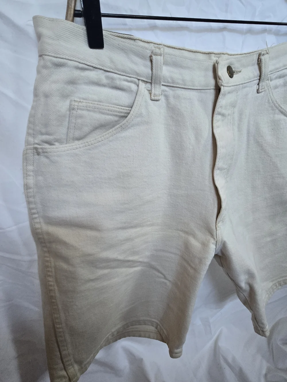 Vintage Wrangler Made In USA Tan Khaki Denim Shorts Mens 36 60601 NS Cotton 90s